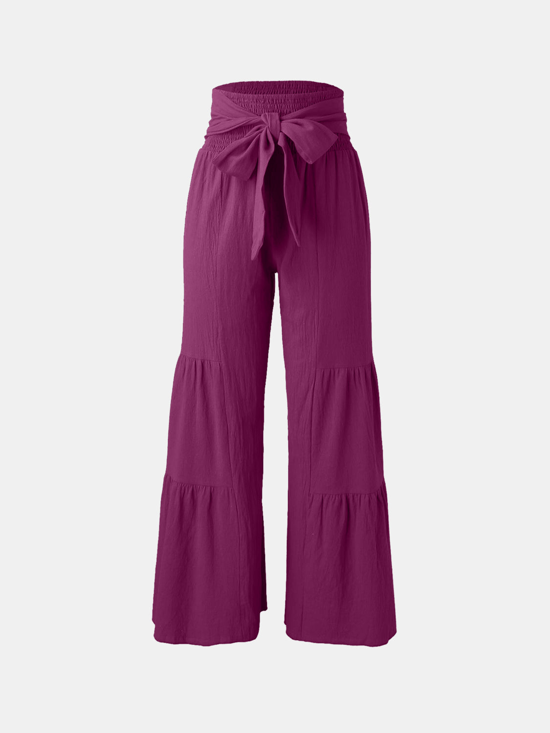 Outfit Flow - Tied Ruched Wide Leg Pants