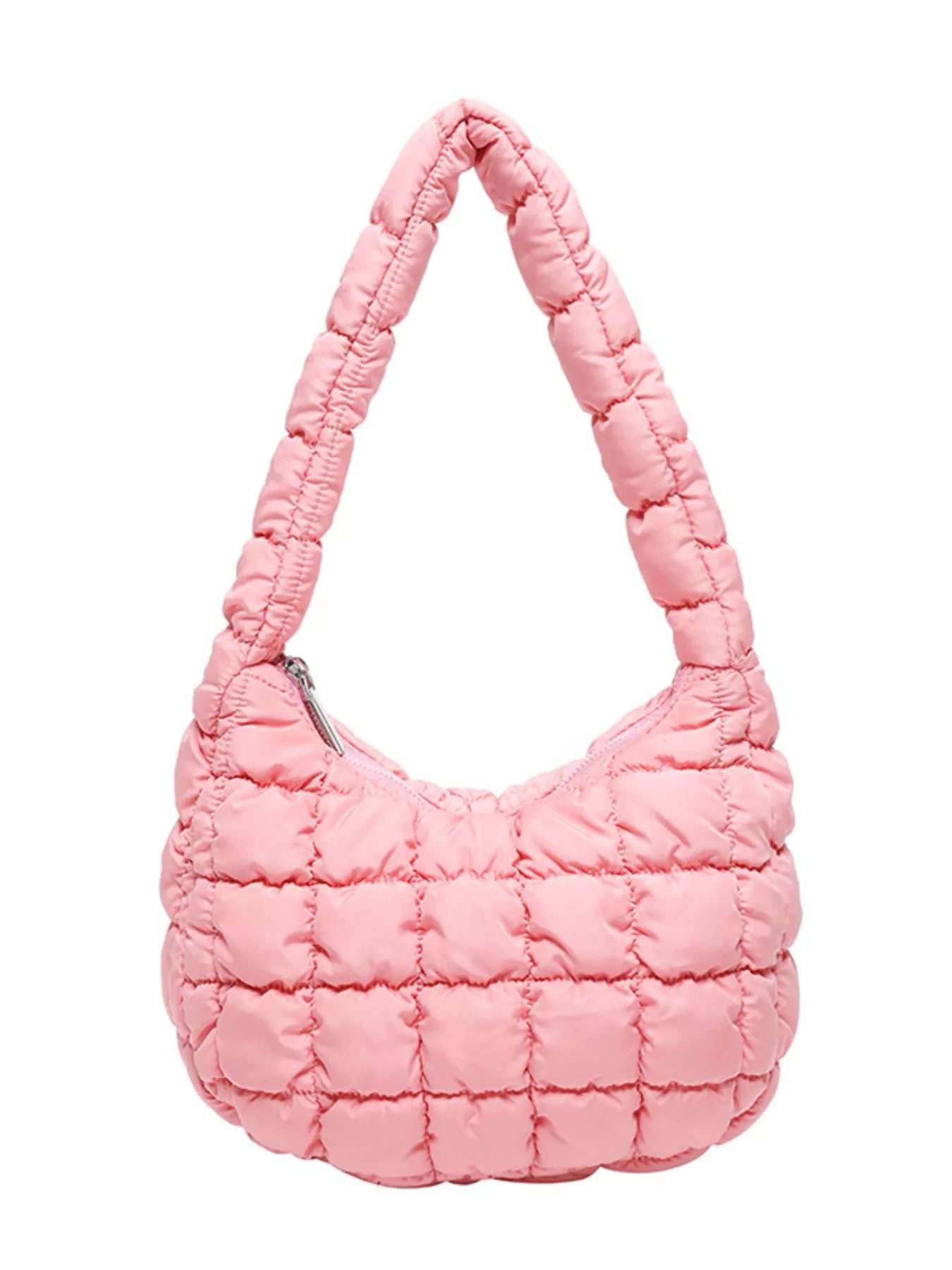 Quilted Ruched Shoulder Bag OutfitFlow