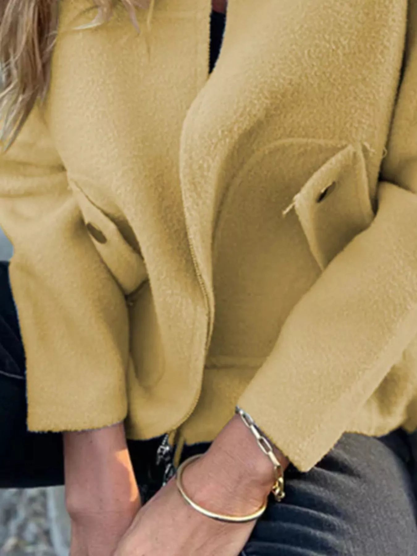 Full Size Textured Knit Zip Up Outerwear Plus Size Trendsi