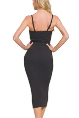 Zenana Ribbed Bodycon Midi Dress OutfitFlow