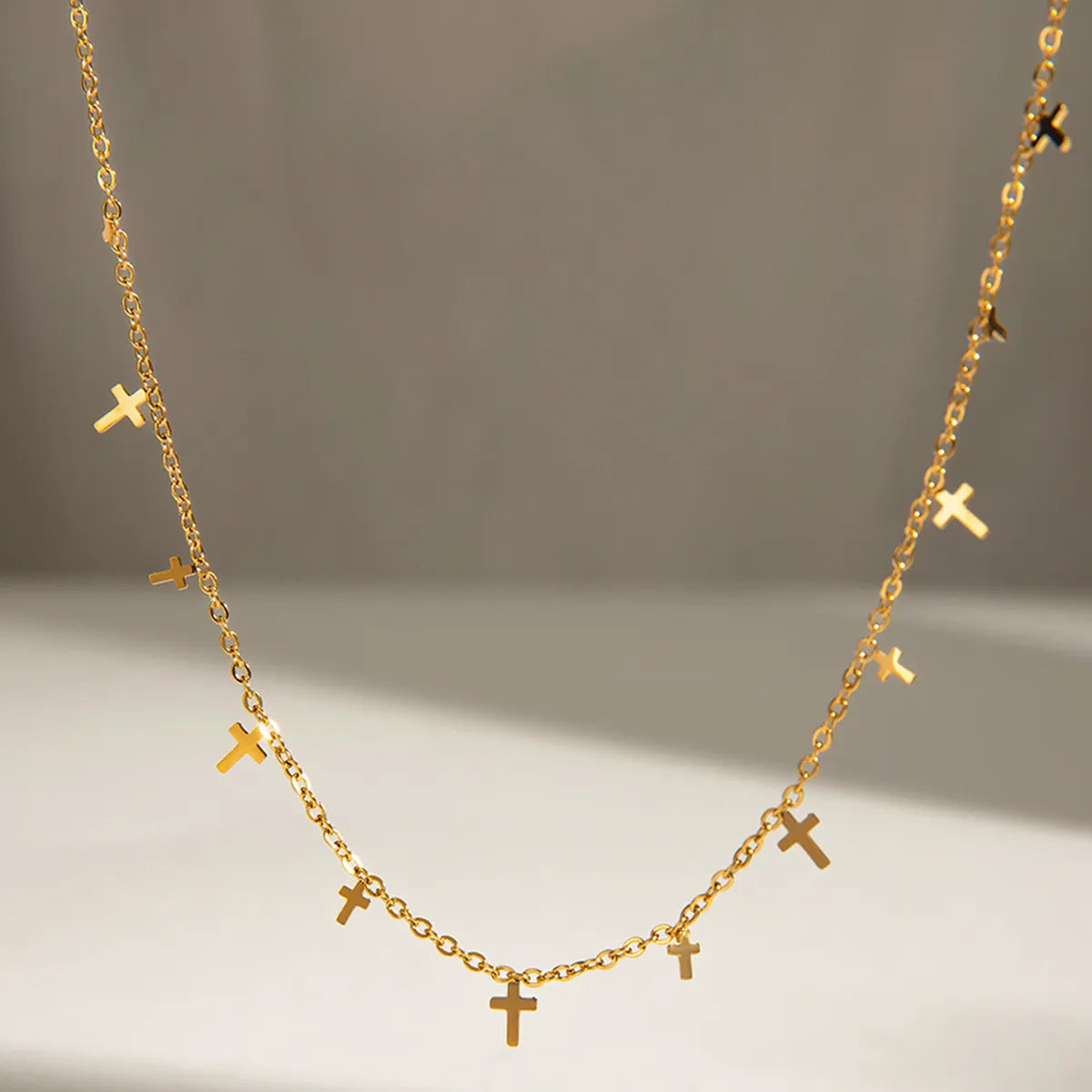 18K Gold-Plated Cross Necklace OutfitFlow