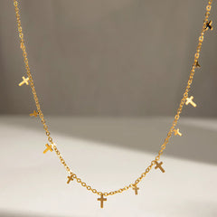 18K Gold-Plated Cross Necklace OutfitFlow