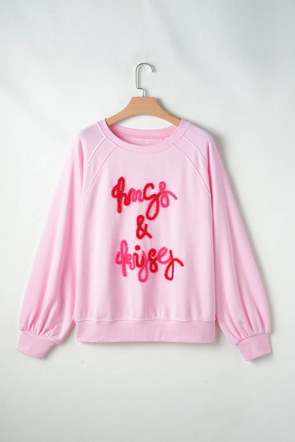 Contrast Letter Round Neck Long Sleeve Sweatshirt