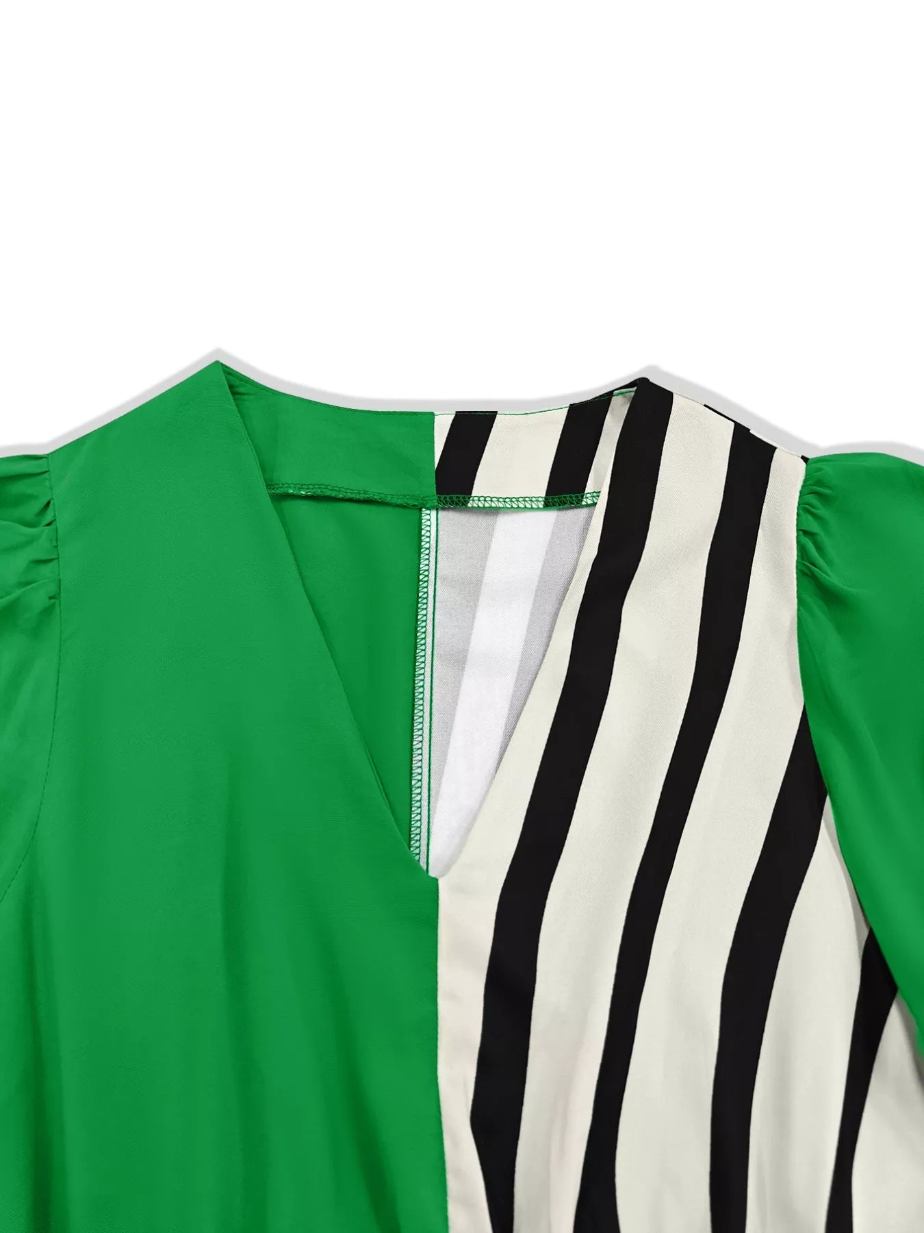 Color Block Striped Long Sleeve Midi Dress OutfitFlow