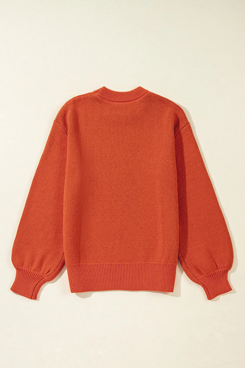 Pumpkin Pattern Round Neck Sweater OutfitFlow