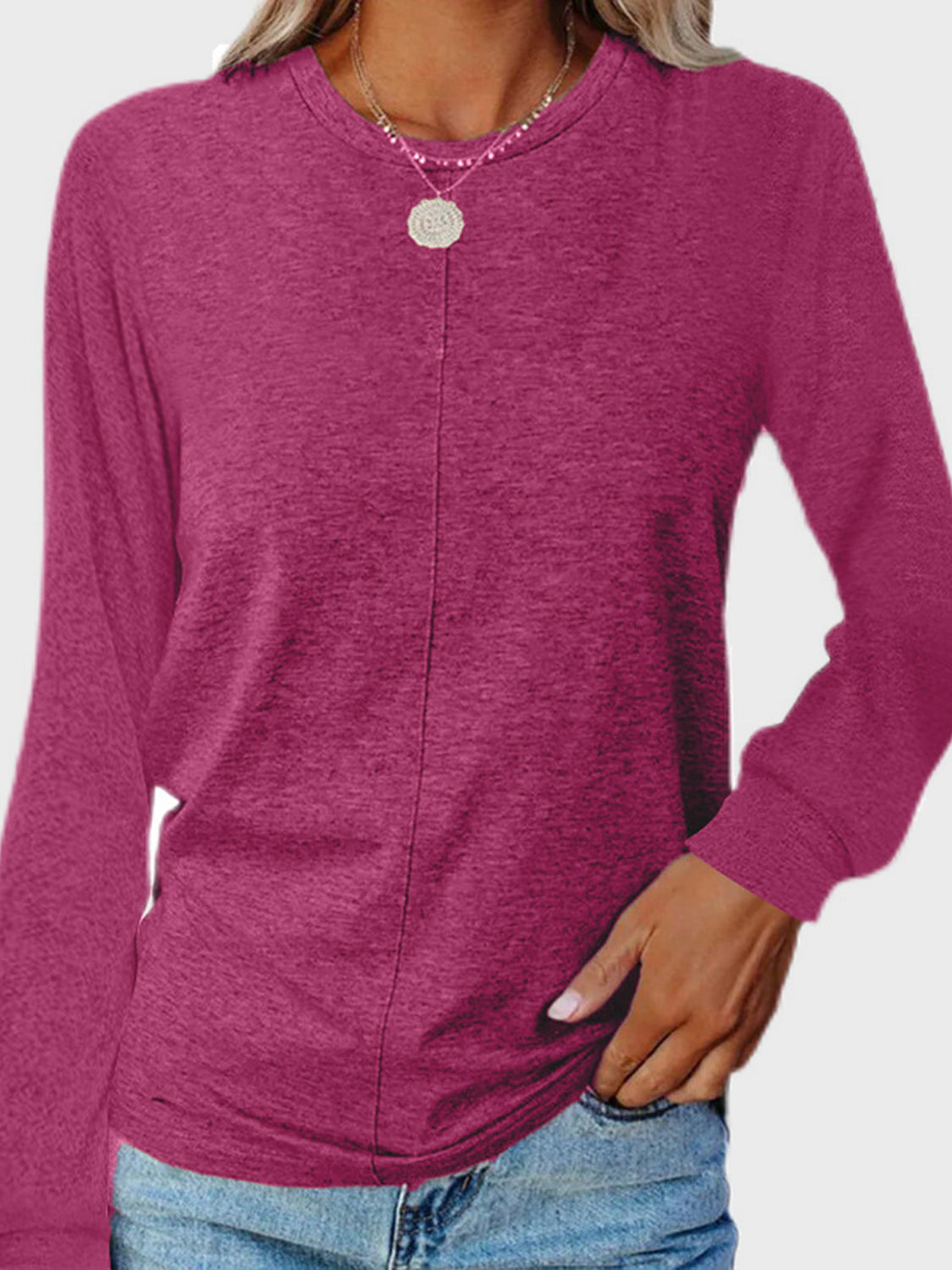 Outfit Flow - Full Size Round Neck Long Sleeve T-Shirt