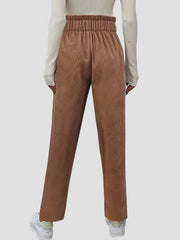 Outfit Flow - Decorative Button High Waist Pants