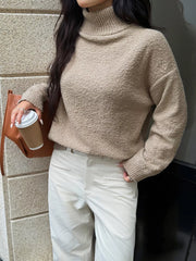 Turtleneck Long Sleeve Sweater OutfitFlow