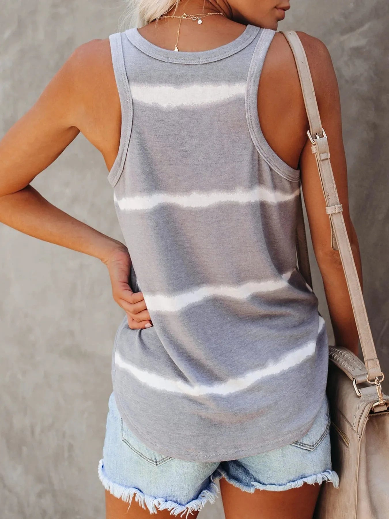 Full Size Striped Round Neck Tank Top Plus Size OutfitFlow