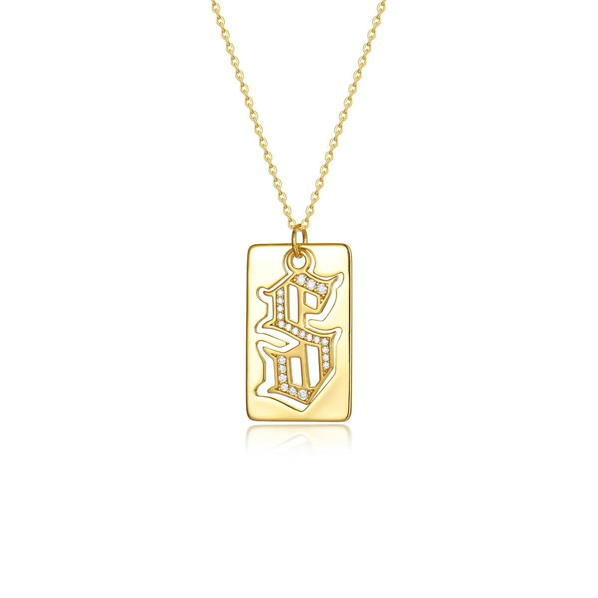 925 Sterling Silver Letter S Pendant Necklace OutfitFlow