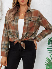 Outfit Flow - Plaid Collared Neck Button Up Long Sleeve Shirt