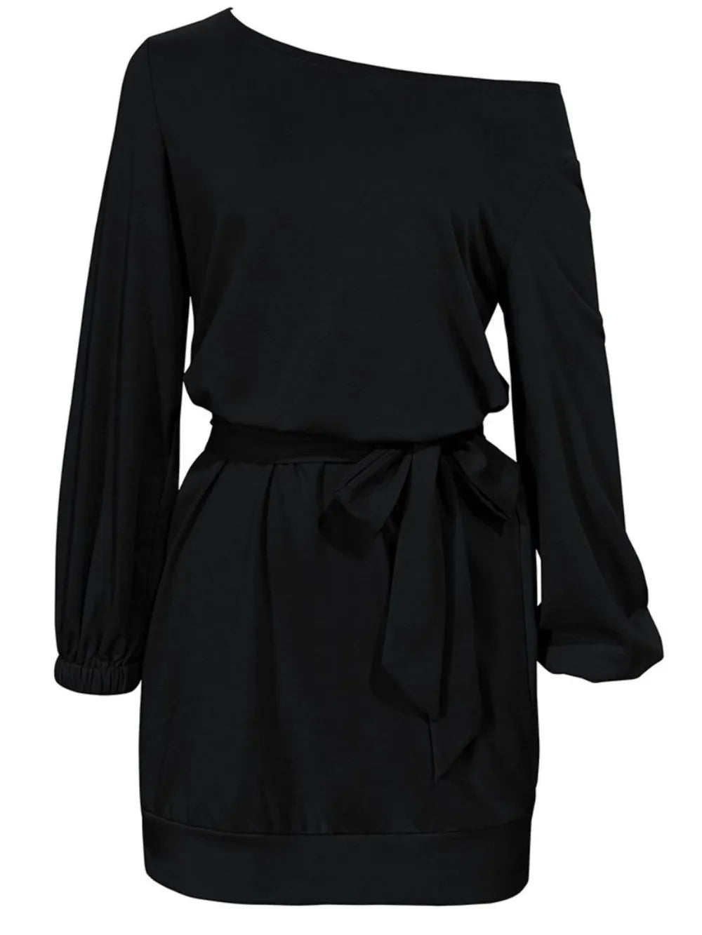 One Shoulder Tie Waist Dress OutfitFlow