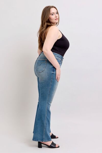 Judy Blue MR Tummy Control Vintage Wash Jeans OutfitFlow