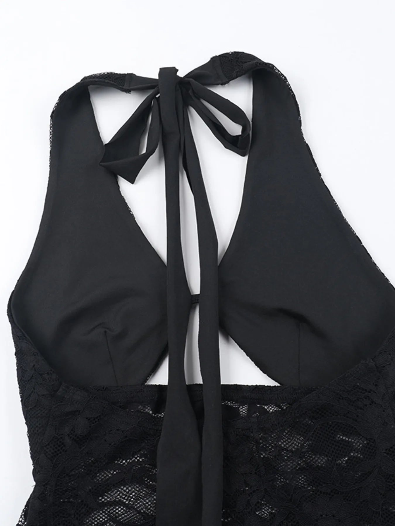 Lace Halter Neck Mini Dress OutfitFlow