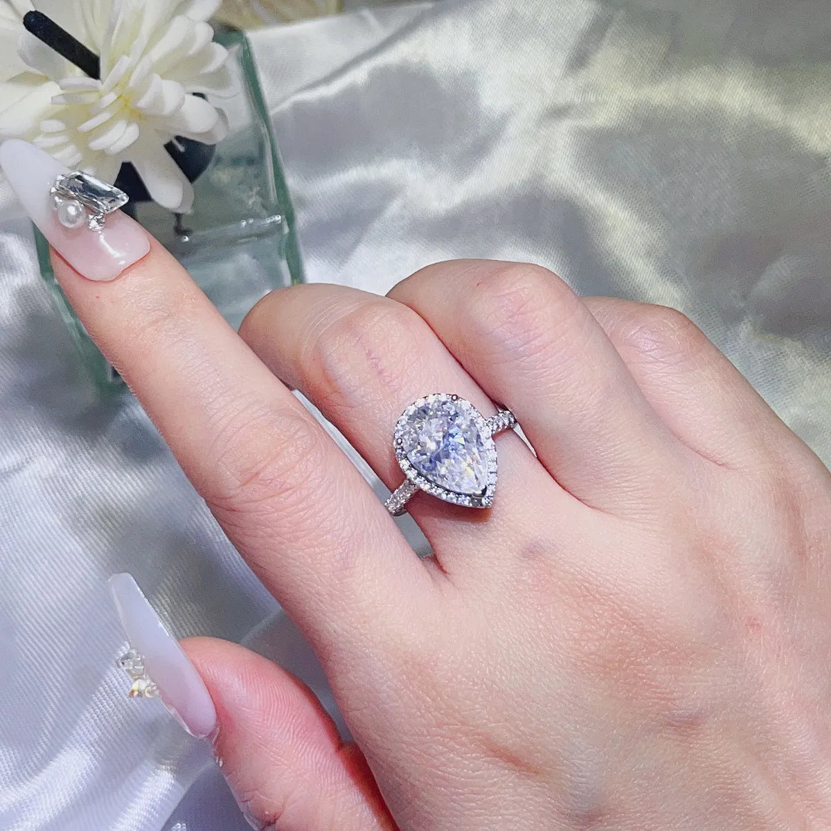 2 Carat Moissanite 925 Sterling Silver Ring OutfitFlow