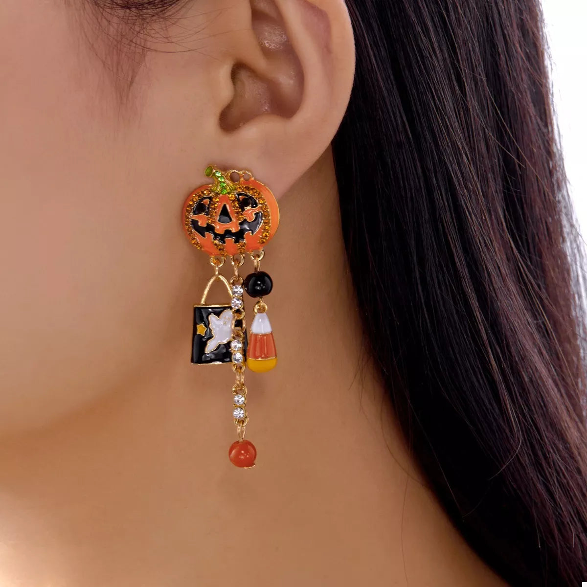 Halloween Pumpkin Drop Earrings OutfitFlow