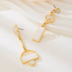 Geometric Gold Chain Drop Earrings OutfitFlow