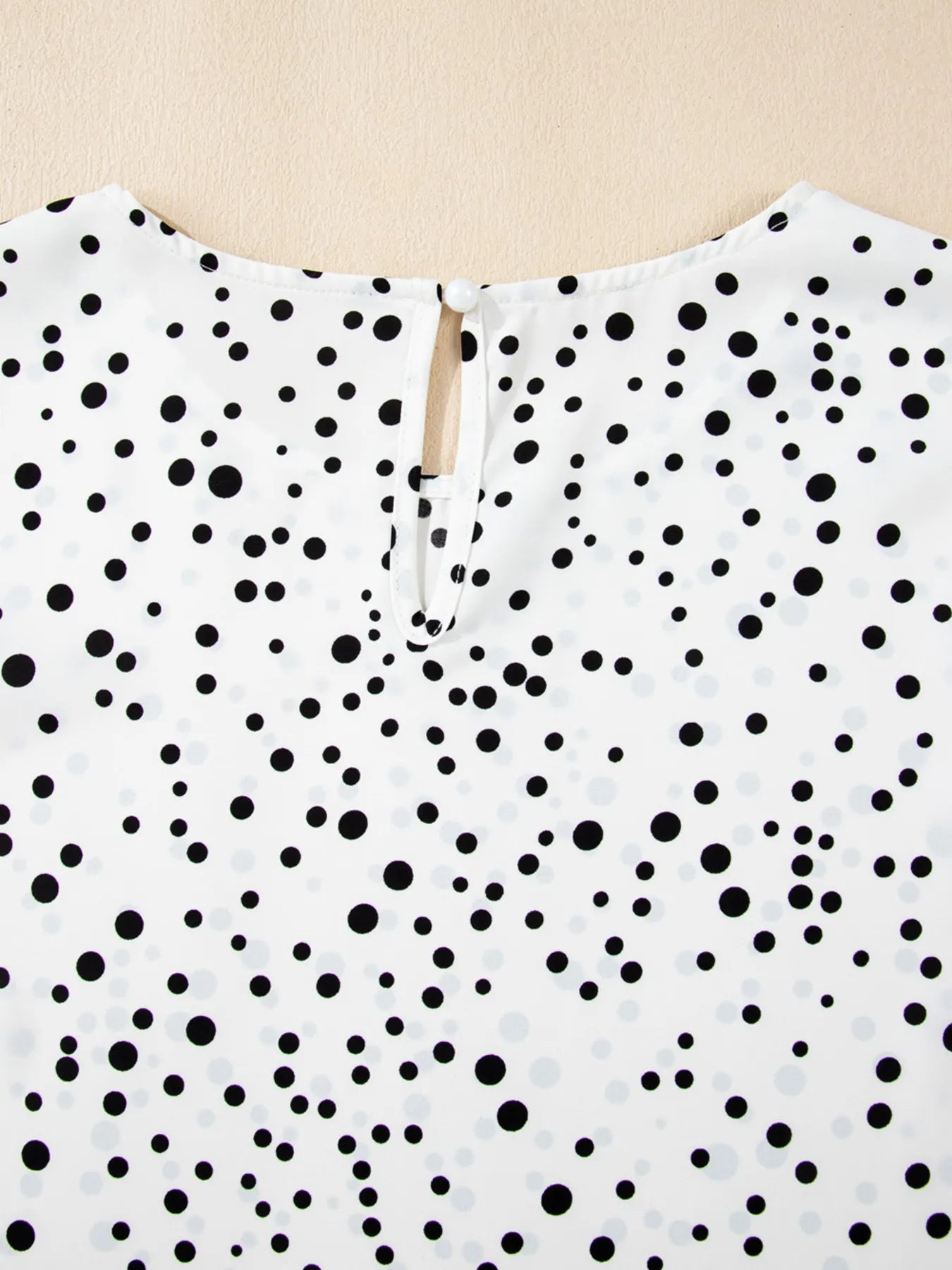 Polka Dot Layered Ruffled Short Sleeve Blouse OutfitFlow
