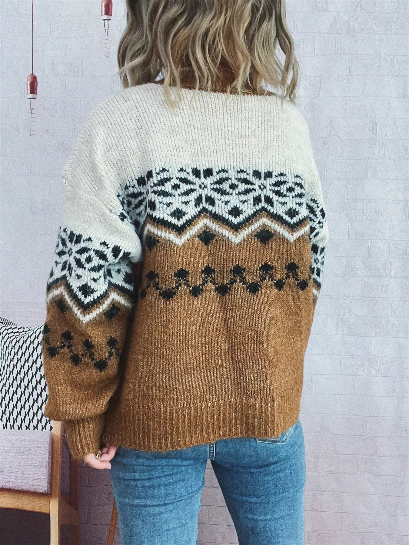 Christmas Button Up Drop Shoulder Cardigan OutfitFlow
