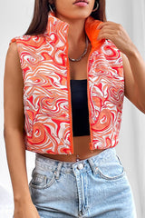 Printed Zip Up Vest