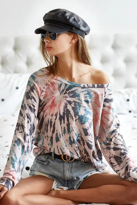 BiBi Tie Dye Terry Knit Terry Top OutfitFlow