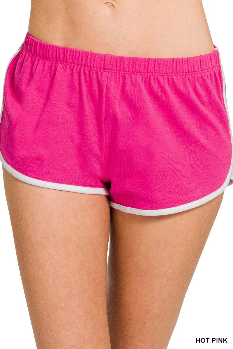Zenana Elastic Waistband Dolphin Shorts OutfitFlow