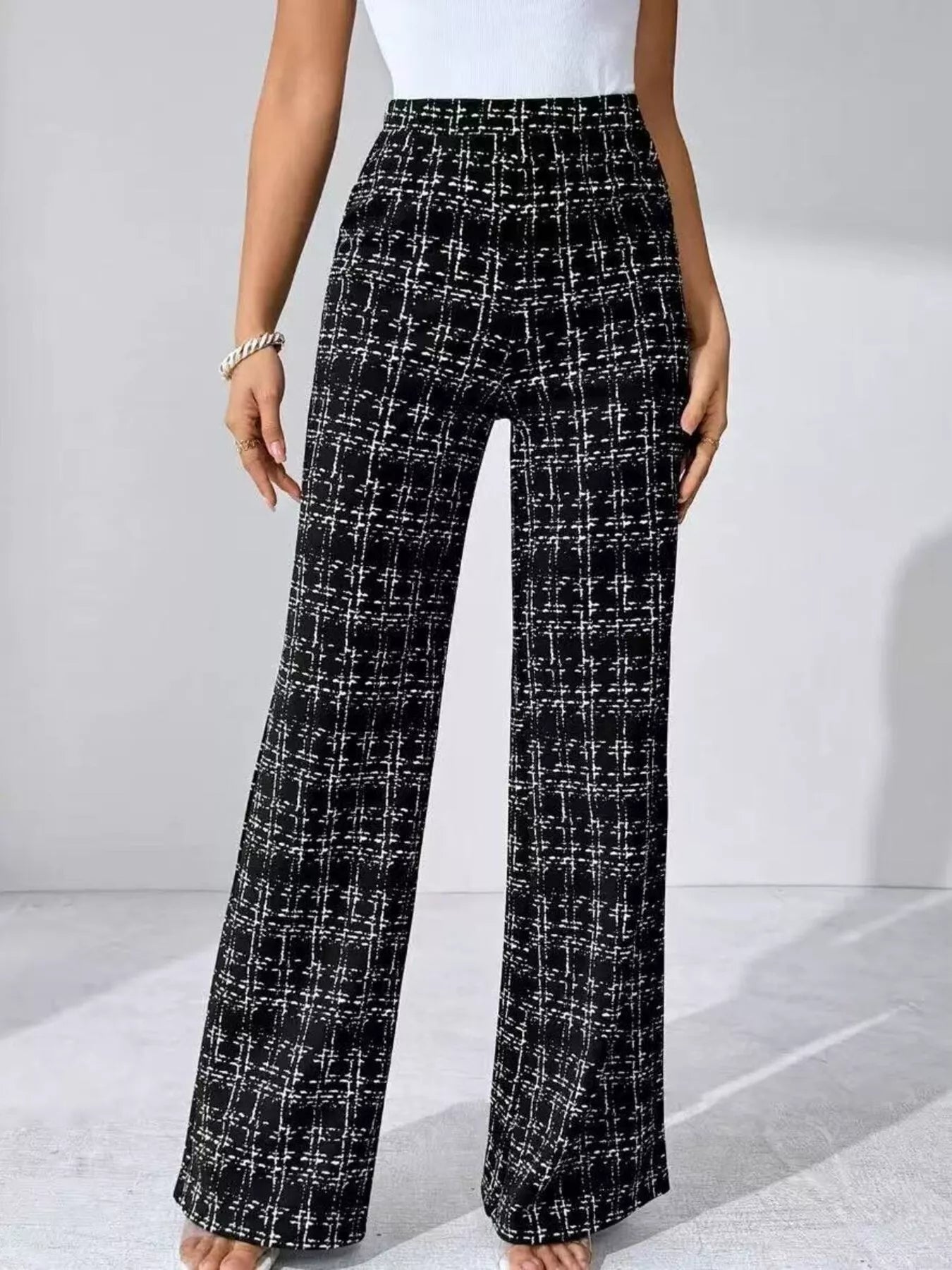 Plaid Wide Leg Pants OutfitFlow