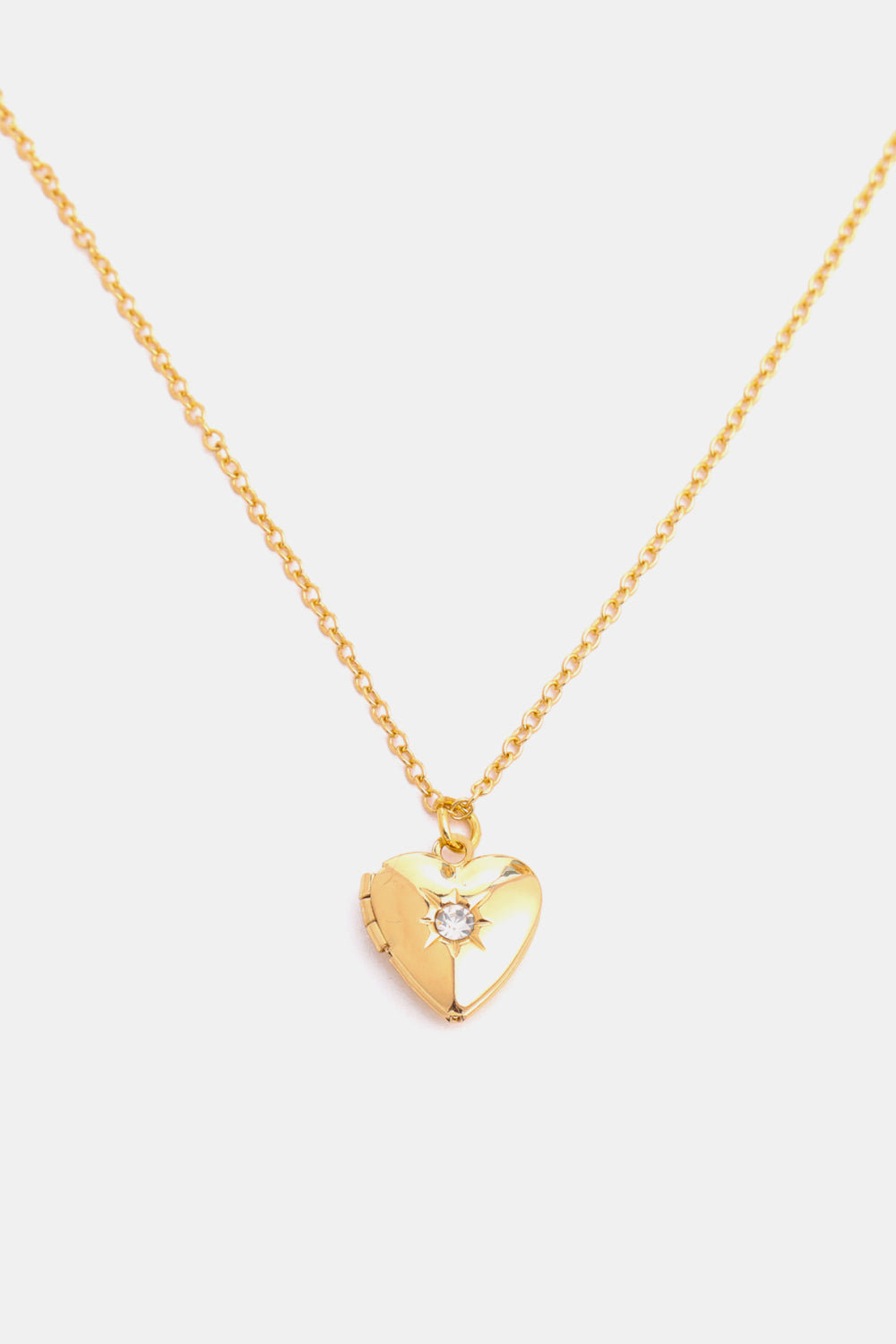 Zircon Heart Shape 14K Gold-Plated Pendant Necklace April One Size OutfitFlow