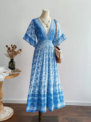 Floral Print Flounce Sleeve Dress OutfitFlow