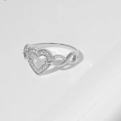 925 Sterling Silver Heart Ring Silver OutfitFlow