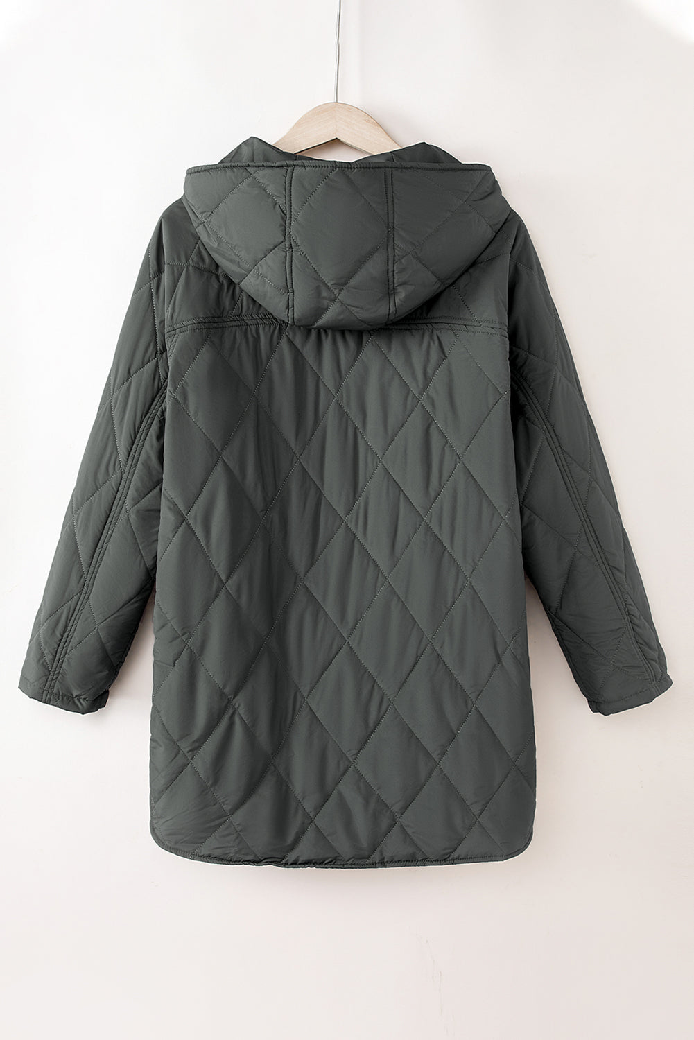 Outfit Flow - Snap Down Long Sleeve Quilted Winter Coat