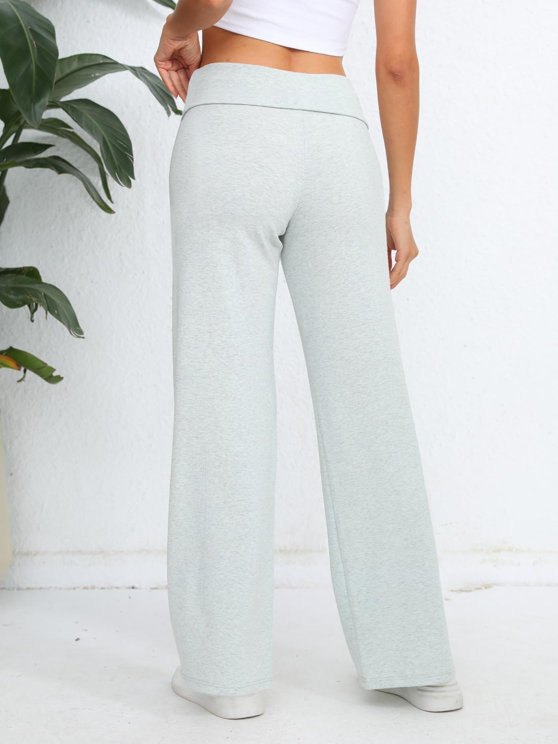 Elastic Waist Wide Leg Pants OutfitFlow