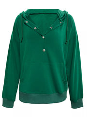 Full Size Snap-Down Hoodie with Kangaroo Pocket Plus Size OutfitFlow