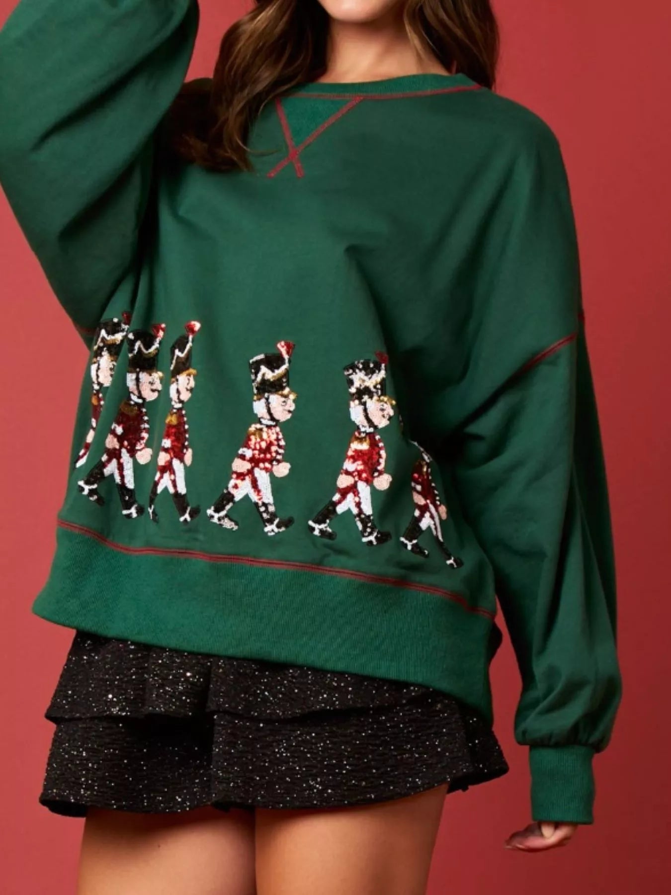Christmas Marching Band Sequin Sweatshirt OutfitFlow