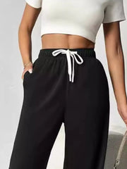 Drawstring Wide Leg Pants OutfitFlow