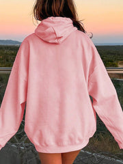 Drawstring Dropped Shoulder Hoodie OutfitFlow