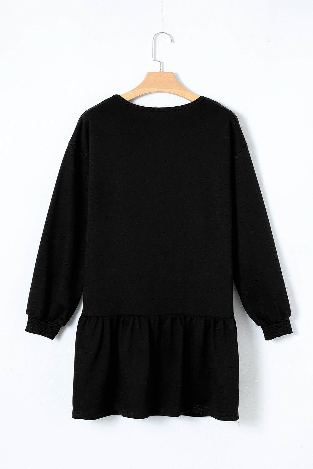 Clover Beer Patched Ruffle Hem Dress OutfitFlow