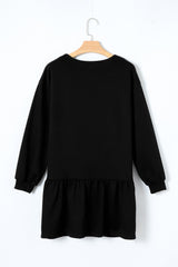 Clover Beer Patched Ruffle Hem Dress OutfitFlow