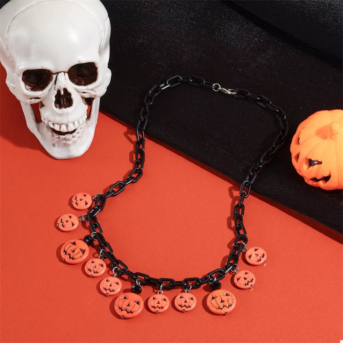 Halloween Skull Ghost Charm Necklace Style B One Size OutfitFlow
